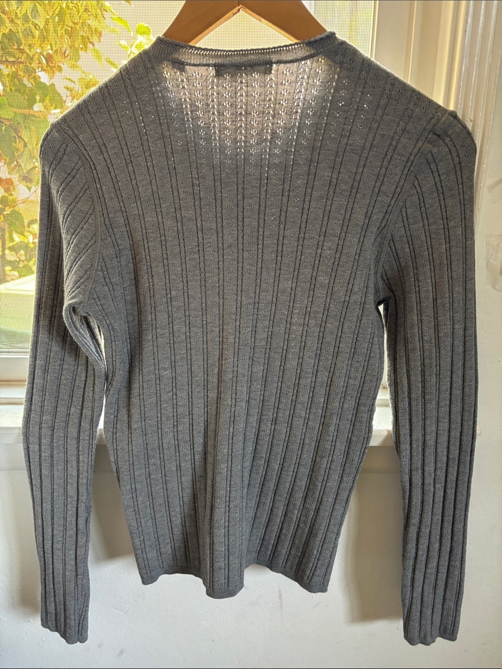 Doen Light Gray Ribbed Button-Front Top - Picture 6 of 17